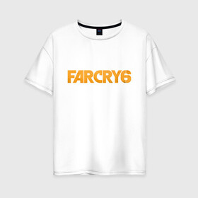 Женская футболка хлопок Oversize с принтом FC6 Logo в Тюмени, 100% хлопок | свободный крой, круглый ворот, спущенный рукав, длина до линии бедер
 | far cry | fc6 | gamer | games | ubisoft | фар край | яра