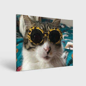 Холст прямоугольный с принтом Мем про кота в Тюмени, 100% ПВХ |  | Тематика изображения на принте: в очках | киса селфи | кот | мем | милый | прикол