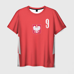Мужская футболка 3D с принтом Lewandowski Poland 9 в Тюмени, 100% полиэфир | прямой крой, круглый вырез горловины, длина до линии бедер | Тематика изображения на принте: football | польша | польша футбол | футбол | футбольный клуб | футбольшый клуб польши