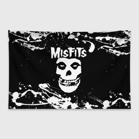 Флаг-баннер с принтом MISFITS [4] в Тюмени, 100% полиэстер | размер 67 х 109 см, плотность ткани — 95 г/м2; по краям флага есть четыре люверса для крепления | misfits | music | rock | мисфитс | музыка | рок