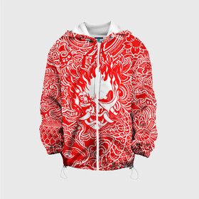 Детская куртка 3D с принтом Samurai в Тюмени, 100% полиэстер | застежка — молния, подол и капюшон оформлены резинкой с фиксаторами, по бокам — два кармана без застежек, один потайной карман на груди, плотность верхнего слоя — 90 г/м2; плотность флисового подклада — 260 г/м2 | cd projekt red | cyberpunk | cyberpunk 2077 | rdcbp101277 | samurai | киберпанк | киберпанк 2077