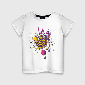 Детская футболка хлопок с принтом Lolly Pop в Тюмени, 100% хлопок | круглый вырез горловины, полуприлегающий силуэт, длина до линии бедер | art | candy | drawing | food | lollipops | арт | еда | конфеты | леденцы | рисунок