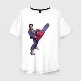 Мужская футболка хлопок Oversize с принтом Том Круз ретро стиль в Тюмени, 100% хлопок | свободный крой, круглый ворот, “спинка” длиннее передней части | Тематика изображения на принте: актер | бензопила | круз | ретро