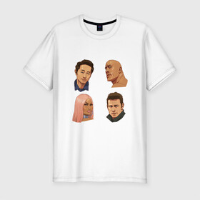 Мужская футболка хлопок Slim с принтом Том и его друзья в Тюмени, 92% хлопок, 8% лайкра | приталенный силуэт, круглый вырез ворота, длина до линии бедра, короткий рукав | актер | круз | ники минаж | скала