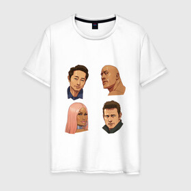 Мужская футболка хлопок с принтом Том и его друзья в Тюмени, 100% хлопок | прямой крой, круглый вырез горловины, длина до линии бедер, слегка спущенное плечо. | актер | круз | ники минаж | скала