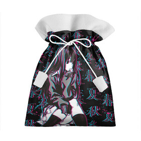 Подарочный 3D мешок с принтом Sad Anime Girl в Тюмени, 100% полиэстер | Размер: 29*39 см | Тематика изображения на принте: anime | chan | girl | glitch | hieroglyph | seasons | waifu | аниме | вайфу | времена | глитч | года | иероглиф | тян