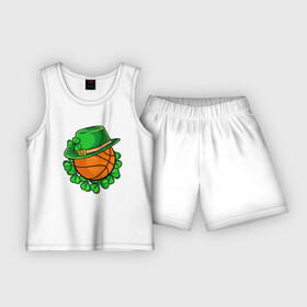 Детская пижама с шортами хлопок с принтом Boston Celtics в Тюмени,  |  | basketball | boston | celtics | game | nba | sport | streetball | баскетбол | баскетболист | бостон | игра | игрок | ирландия | клевер | мяч | нба | селтикс | спорт | стритбол | тренер