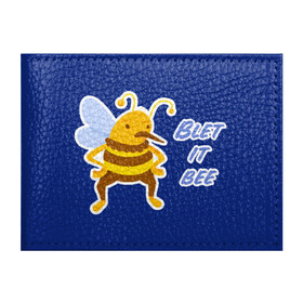 Обложка для студенческого билета с принтом Пчела Blet it bee в Тюмени, натуральная кожа | Размер: 11*8 см; Печать на всей внешней стороне | blet it bee | let it be | пчела | так блэт