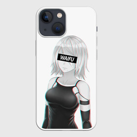 Чехол для iPhone 13 mini с принтом A2 | WAIFU в Тюмени,  |  | 2a | 2б | ahegao | anime | automata | b2 | cyber | emil | girl | girls | glitch | hikka | neon | nier | senpai | waifu | yorha | а2 | аниме | ахегао | вайфу | глитч | глич | девушка | кибер | манга | неон | семпай | сенпай | тян | тяночка | 