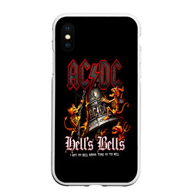 Чехол для iPhone XS Max матовый с принтом AC DC Hells Bells в Тюмени, Силикон | Область печати: задняя сторона чехла, без боковых панелей | ac dc | acdc | back in black | columbia | epic | force | guitar | pop | rock | vevo | ангус | ангус янг | ас дс | асдс | блюз | бон скотт | брайан джонсон | дэйв эванс | клифф уильямс | крис слейд | малькольм янг | рок | стиви янг | фил радд