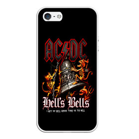 Чехол для iPhone 5/5S матовый с принтом AC DC Hells Bells в Тюмени, Силикон | Область печати: задняя сторона чехла, без боковых панелей | ac dc | acdc | back in black | columbia | epic | force | guitar | pop | rock | vevo | ангус | ангус янг | ас дс | асдс | блюз | бон скотт | брайан джонсон | дэйв эванс | клифф уильямс | крис слейд | малькольм янг | рок | стиви янг | фил радд