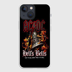 Чехол для iPhone 13 mini с принтом AC DC Hells Bells в Тюмени,  |  | ac dc | acdc | back in black | columbia | epic | force | guitar | pop | rock | vevo | ангус | ангус янг | ас дс | асдс | блюз | бон скотт | брайан джонсон | дэйв эванс | клифф уильямс | крис слейд | малькольм янг | рок | стиви янг | фил радд