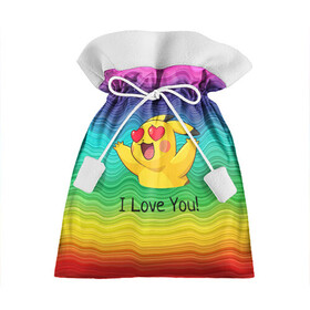 Подарочный 3D мешок с принтом Влюбленный пикачу в Тюмени, 100% полиэстер | Размер: 29*39 см | anime | picachu | pikachu | аниме | милый | пика | пикачу | покебол | покемон