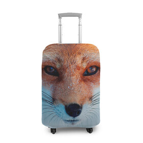 Чехол для чемодана 3D с принтом Мордочка лисы в Тюмени, 86% полиэфир, 14% спандекс | двустороннее нанесение принта, прорези для ручек и колес | fox | foxy | животное | звери | лиса | лисенок | лисичка | милая | рыжая | фокс