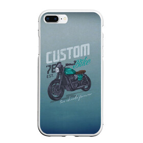 Чехол для iPhone 7Plus/8 Plus матовый с принтом Custom Bike в Тюмени, Силикон | Область печати: задняя сторона чехла, без боковых панелей | Тематика изображения на принте: bike | custom | байк | байкер | кастом | мото | мотокросс | мотоцикл | скорость