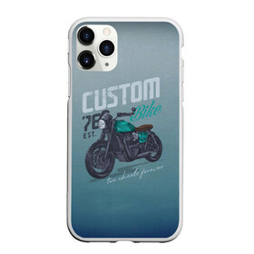 Чехол для iPhone 11 Pro матовый с принтом Custom Bike в Тюмени, Силикон |  | Тематика изображения на принте: bike | custom | байк | байкер | кастом | мото | мотокросс | мотоцикл | скорость