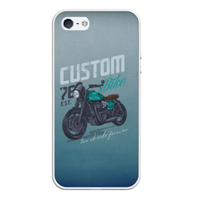 Чехол для iPhone 5/5S матовый с принтом Custom Bike в Тюмени, Силикон | Область печати: задняя сторона чехла, без боковых панелей | Тематика изображения на принте: bike | custom | байк | байкер | кастом | мото | мотокросс | мотоцикл | скорость