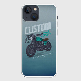 Чехол для iPhone 13 mini с принтом Custom Bike в Тюмени,  |  | bike | custom | байк | байкер | кастом | мото | мотокросс | мотоцикл | скорость