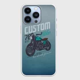 Чехол для iPhone 13 Pro с принтом Custom Bike в Тюмени,  |  | Тематика изображения на принте: bike | custom | байк | байкер | кастом | мото | мотокросс | мотоцикл | скорость