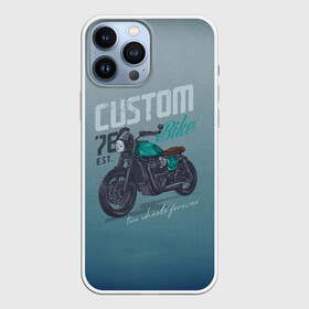 Чехол для iPhone 13 Pro Max с принтом Custom Bike в Тюмени,  |  | Тематика изображения на принте: bike | custom | байк | байкер | кастом | мото | мотокросс | мотоцикл | скорость