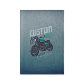 Обложка для паспорта матовая кожа с принтом Custom Bike в Тюмени, натуральная матовая кожа | размер 19,3 х 13,7 см; прозрачные пластиковые крепления | Тематика изображения на принте: bike | custom | байк | байкер | кастом | мото | мотокросс | мотоцикл | скорость