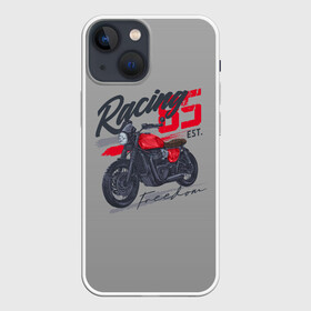 Чехол для iPhone 13 mini с принтом Racing 85 в Тюмени,  |  | bike | custom | байк | байкер | кастом | мото | мотокросс | мотоцикл | скорость