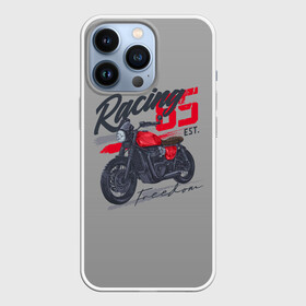 Чехол для iPhone 13 Pro с принтом Racing 85 в Тюмени,  |  | Тематика изображения на принте: bike | custom | байк | байкер | кастом | мото | мотокросс | мотоцикл | скорость