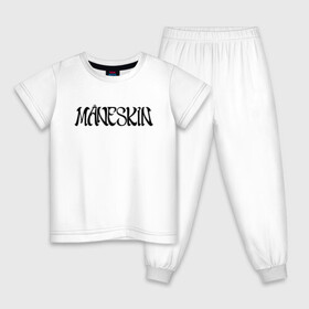 Детская пижама хлопок с принтом Maneskin в Тюмени, 100% хлопок |  брюки и футболка прямого кроя, без карманов, на брюках мягкая резинка на поясе и по низу штанин
 | maneskin | евровидение 2021 | манескин | монскин