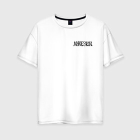 Женская футболка хлопок Oversize с принтом Maneskin в Тюмени, 100% хлопок | свободный крой, круглый ворот, спущенный рукав, длина до линии бедер
 | maneskin | manskin | monskin | манескин | манскин | монскин