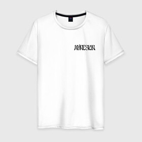 Мужская футболка хлопок с принтом Maneskin в Тюмени, 100% хлопок | прямой крой, круглый вырез горловины, длина до линии бедер, слегка спущенное плечо. | maneskin | manskin | monskin | манескин | манскин | монскин
