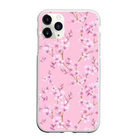 Чехол для iPhone 11 Pro матовый с принтом Цветущая розовая вишня в Тюмени, Силикон |  | Тематика изображения на принте: cherry blossom | sakura | азия | весна | ветки | вишня | для девушки | женский | милый | нежный | природа | розовый | сакура | цветение | цветочный принт | цветущая вишня | цветущие ветки | цветущий миндаль