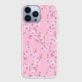 Чехол для iPhone 13 Pro Max с принтом Цветущая розовая вишня в Тюмени,  |  | cherry blossom | sakura | азия | весна | ветки | вишня | для девушки | женский | милый | нежный | природа | розовый | сакура | цветение | цветочный принт | цветущая вишня | цветущие ветки | цветущий миндаль