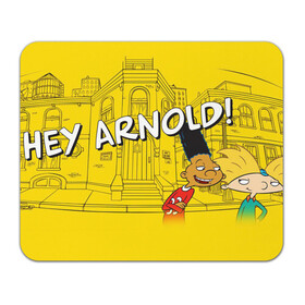Коврик для мышки прямоугольный с принтом Hey Arnold! в Тюмени, натуральный каучук | размер 230 х 185 мм; запечатка лицевой стороны | arnold | hey | hey arnold | mult | арнольд | мультфильм | мультфильм 90 | патаки | хей | хельга | хельга паттаки | эй арнольд