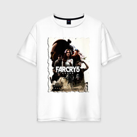 Женская футболка хлопок Oversize с принтом FARCRY GAME в Тюмени, 100% хлопок | свободный крой, круглый ворот, спущенный рукав, длина до линии бедер
 | farcry | fc 5 | fc5 | фар край