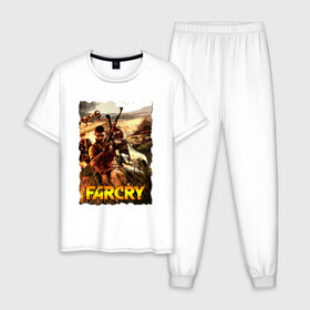Мужская пижама хлопок с принтом FARCRY Fortune’s в Тюмени, 100% хлопок | брюки и футболка прямого кроя, без карманов, на брюках мягкая резинка на поясе и по низу штанин
 | farcry | fc 5 | fc5 | фар край