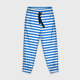 Детские брюки 3D с принтом морская униформа в Тюмени, 100% полиэстер | манжеты по низу, эластичный пояс регулируется шнурком, по бокам два кармана без застежек, внутренняя часть кармана из мелкой сетки | в топе | в тренде | морская одежда | сине белая | служебная одежда