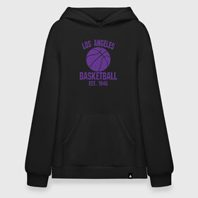 Худи SuperOversize хлопок с принтом LA Basketball в Тюмени, 70% хлопок, 30% полиэстер, мягкий начес внутри | карман-кенгуру, эластичная резинка на манжетах и по нижней кромке, двухслойный капюшон
 | basketball | bryant | game | james | kobe | lakers | lebron | los angeles | nba | sport | streetball | баскетбол | баскетболист | брайант | игра | игрок | коби | леброн | лейкерс | мяч | нба | спорт | стритбол | тренер