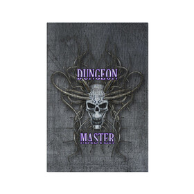 Обложка для паспорта матовая кожа с принтом DM Dungeon Master SKULL в Тюмени, натуральная матовая кожа | размер 19,3 х 13,7 см; прозрачные пластиковые крепления | dd | dm | dungeon master | dungeons and dragons | skull | днд | мастер подземелий | подземелья и драконы