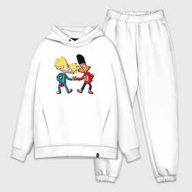 Мужской костюм хлопок OVERSIZE с принтом Bros Arnold and Gerald в Тюмени,  |  | arnold | hey | hey arnold | mult | арнольд | мультфильм | мультфильм 90 | патаки | хей | хельга | хельга паттаки | эй арнольд