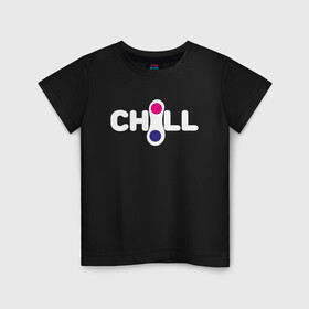 Детская футболка хлопок с принтом chill в Тюмени, 100% хлопок | круглый вырез горловины, полуприлегающий силуэт, длина до линии бедер | Тематика изображения на принте: pop it | антистресс | поп ит | симпл димпл