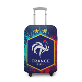 Чехол для чемодана 3D с принтом Сборная Франции в Тюмени, 86% полиэфир, 14% спандекс | двустороннее нанесение принта, прорези для ручек и колес | france | les bleus | евро | сборная франции | франция | футбол | чемпионат европы | чемпионат мира | чемпионы мира