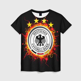 Женская футболка 3D с принтом Сборная Германии в Тюмени, 100% полиэфир ( синтетическое хлопкоподобное полотно) | прямой крой, круглый вырез горловины, длина до линии бедер | die mannschaft | германия | сборная германии | футбол | чемпионат европы | чемпионат мира