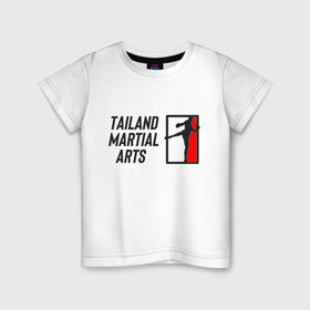 Детская футболка хлопок с принтом MUAY THAI (двусторонняя) в Тюмени, 100% хлопок | круглый вырез горловины, полуприлегающий силуэт, длина до линии бедер | boxing | fight night | kikcboxing | mma | muay thai | муай тай | тайский бокс