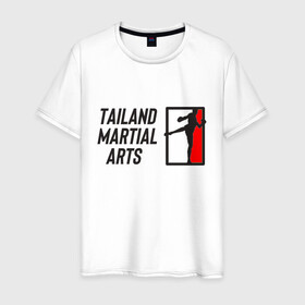 Мужская футболка хлопок с принтом MUAY THAI (двусторонняя) в Тюмени, 100% хлопок | прямой крой, круглый вырез горловины, длина до линии бедер, слегка спущенное плечо. | boxing | fight night | kikcboxing | mma | muay thai | муай тай | тайский бокс