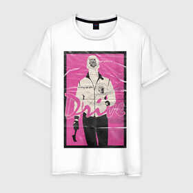 Мужская футболка хлопок с принтом drive в Тюмени, 100% хлопок | прямой крой, круглый вырез горловины, длина до линии бедер, слегка спущенное плечо. | drive | драйв | кино | райан гослинг | фильмы