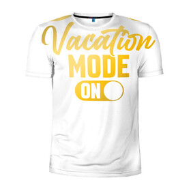 Мужская футболка 3D спортивная с принтом режим отдыха включен в Тюмени, 100% полиэстер с улучшенными характеристиками | приталенный силуэт, круглая горловина, широкие плечи, сужается к линии бедра | Тематика изображения на принте: лето | отдых | отпуск | очки | пляж | солнце