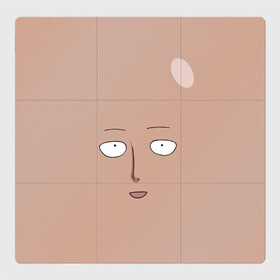 Магнитный плакат 3Х3 с принтом Сайтама One-Punch Man в Тюмени, Полимерный материал с магнитным слоем | 9 деталей размером 9*9 см | one punch man | аниме | лицо | приколы | сайтама | удар