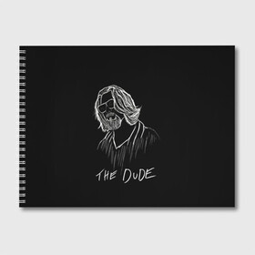 Альбом для рисования с принтом THE DUDE (Большой Лебовски) в Тюмени, 100% бумага
 | матовая бумага, плотность 200 мг. | Тематика изображения на принте: abide | big | dude | jeff | lebowski | the | большой | лебовски | фильм | чувак