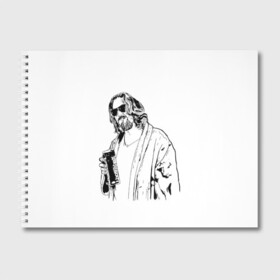 Альбом для рисования с принтом Большой Лебовски Big Lebowski в Тюмени, 100% бумага
 | матовая бумага, плотность 200 мг. | Тематика изображения на принте: abide | big | dude | jeff | lebowski | the | большой | лебовски | фильм | чувак