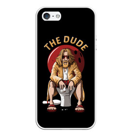 Чехол для iPhone 5/5S матовый с принтом THE DUDE (Big Lebowski) в Тюмени, Силикон | Область печати: задняя сторона чехла, без боковых панелей | abide | big | dude | jeff | lebowski | the | большой | лебовски | фильм | чувак